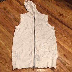Gap Terry Zippered Vest Tunic White Small